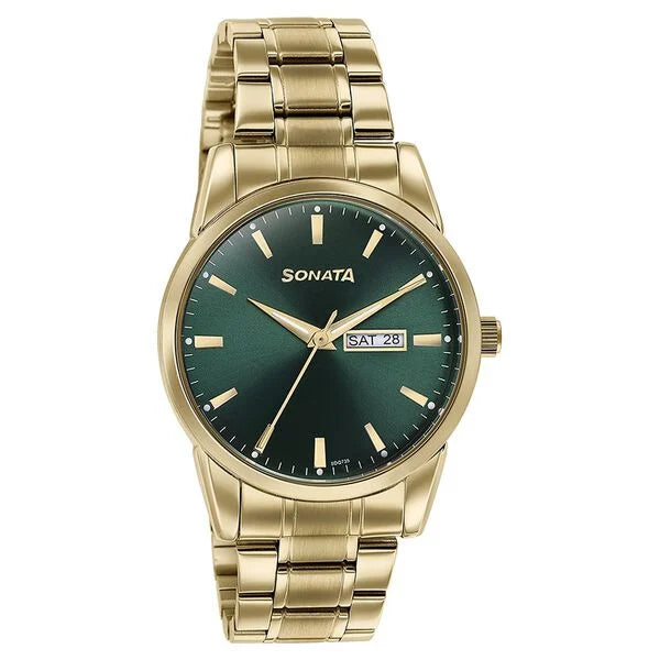 Sonata Quartz Analog Watch For Men - 77147YM02 - KRISHNA WATCH COMPANY