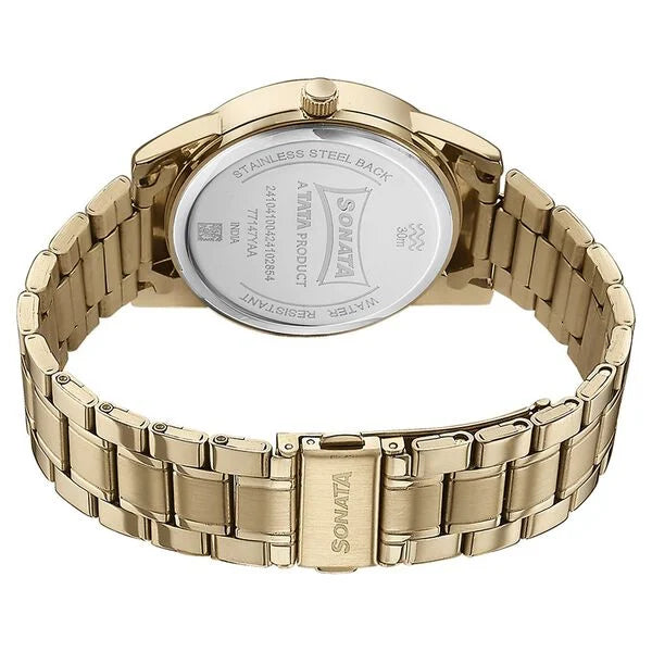 Sonata Quartz Analog Watch For Men - 77147YM02 - KRISHNA WATCH COMPANY