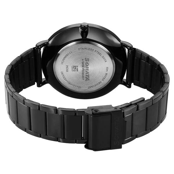 Sonata Ascent Quartz Analog Watch For Men - 77150NM01 - KRISHNA WATCH COMPANY