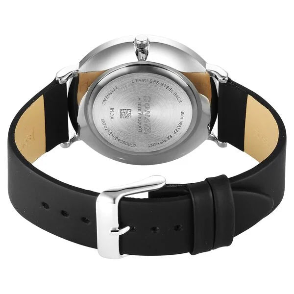 Sonata Ascent Quartz Analog White Dial Leather Strap Watch For Men - 77150SL01 - KRISHNA WATCH COMPANY