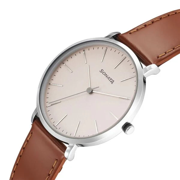 Sonata Ascent Quartz Analog Watch For Men - 77150SL03 - KRISHNA WATCH COMPANY