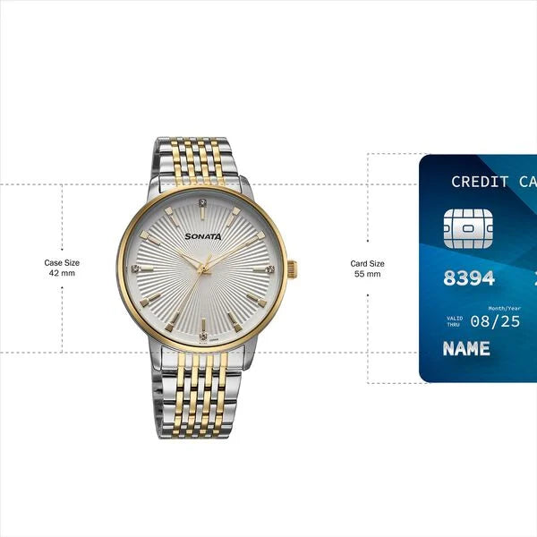 Sonata Eternia Quartz Analog Watch For Men - 77156BM01 - KRISHNA WATCH COMPANY