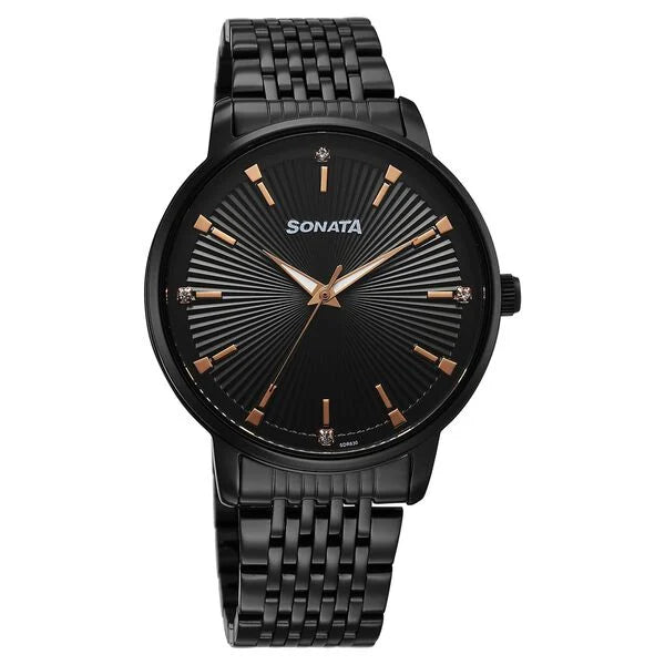 SONATA Eternia Quartz Analog Watch For Men - 77156NM01 - KRISHNA WATCH COMPANY