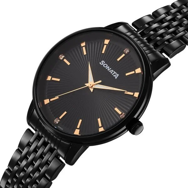 SONATA Eternia Quartz Analog Watch For Men - 77156NM01 - KRISHNA WATCH COMPANY