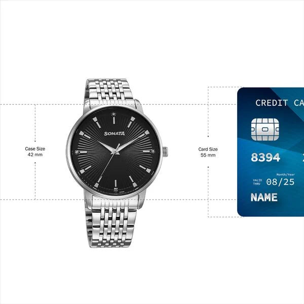 Sonata Eternia Quartz Analog Watch For Men - 77156SM03 - KRISHNA WATCH COMPANY