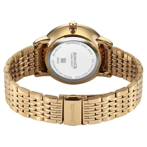 Sonata Eternia Quartz Analog Watch For Men - 77156YM01 - KRISHNA WATCH COMPANY