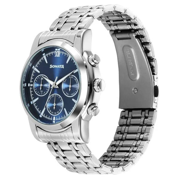 Sonata Wedding Multifunction Watch For Men - 77158SM01 - KRISHNA WATCH COMPANY