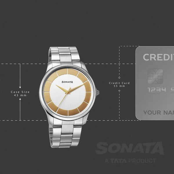 Sonata Traditional Essentials Multicoloured Dial Watch For Men - 77163SM01W - KRISHNA WATCH COMPANY