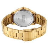 Sonata Traditional Essentials Black Dial Golden Watch For Men - 77163YM06W - KRISHNA WATCH COMPANY