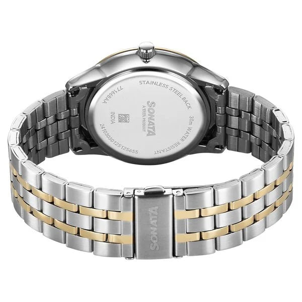 Sonata Eternia Quartz Analog with Date Watch For Men - 77166BM01 - KRISHNA WATCH COMPANY