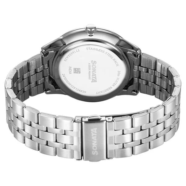 Sonata Eternia Quartz Analog with Date Watch For Men - 77166SM02 - KRISHNA WATCH COMPANY