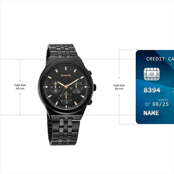 Sonata Eternia Quartz Multifunction Watch For Men 77173NM01 - KRISHNA WATCH COMPANY