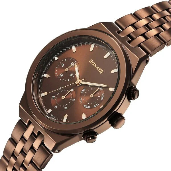 Sonata Eternia Quartz Multifunction Watch For Men 77173qm01 - KRISHNA WATCH COMPANY