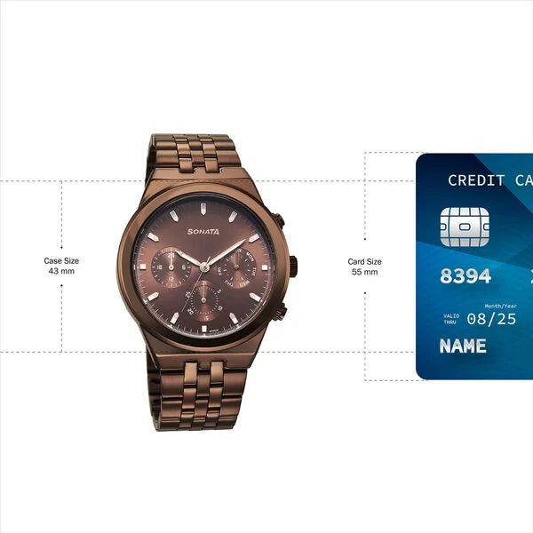 Sonata Eternia Quartz Multifunction Watch For Men 77173qm01 - KRISHNA WATCH COMPANY