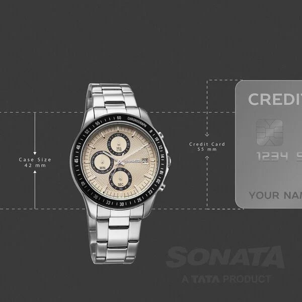 Sonata Chronos Quartz Analog with Date Watch For Men 77187km01 - KRISHNA WATCH COMPANY