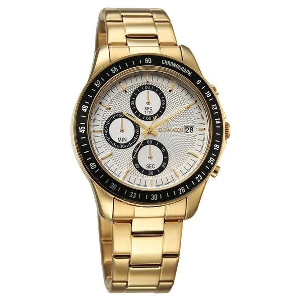 Sonata Chronos Quartz Analog with Date Watch For Men 77187km03 - KRISHNA WATCH COMPANY
