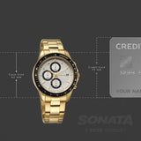 Sonata Chronos Quartz Analog with Date Watch For Men 77187km03