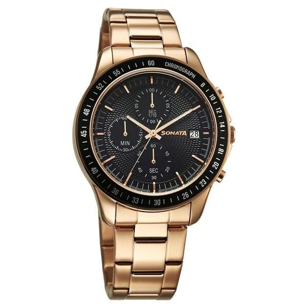 Sonata Chronos Quartz Analog with Date Watch For Men 77187km05 - KRISHNA WATCH COMPANY