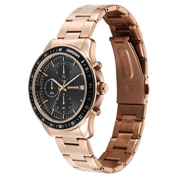 Sonata Chronos Quartz Analog with Date Watch For Men 77187km05 - KRISHNA WATCH COMPANY