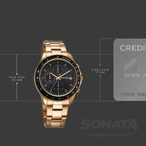 Sonata Chronos Quartz Analog with Date Watch For Men 77187km05 - KRISHNA WATCH COMPANY