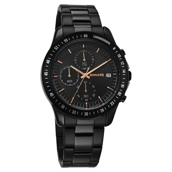 Sonata Chronos Quartz Analog with Date Watch For Men 77187nm01 - KRISHNA WATCH COMPANY