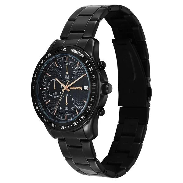 Sonata Chronos Quartz Analog with Date Watch For Men 77187nm01 - KRISHNA WATCH COMPANY