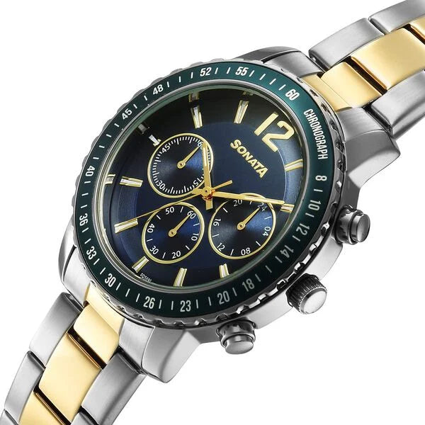 Sonata Chronos Quartz Analog with Date Watch For Men 77188km01 - KRISHNA WATCH COMPANY