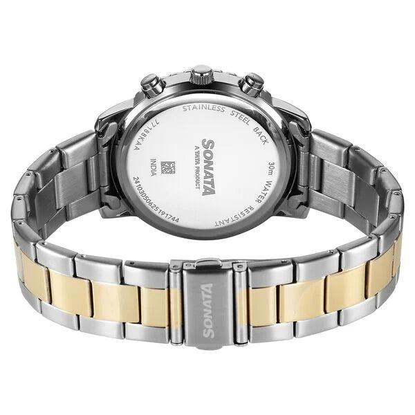 Sonata Chronos Quartz Analog with Date Watch For Men 77188km01 - KRISHNA WATCH COMPANY