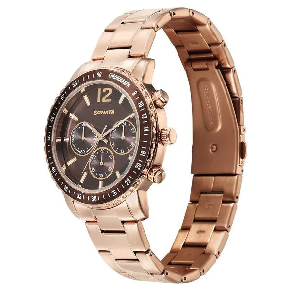 Sonata Chronos Quartz Analog with Date Watch For Men 77188km02 - KRISHNA WATCH COMPANY