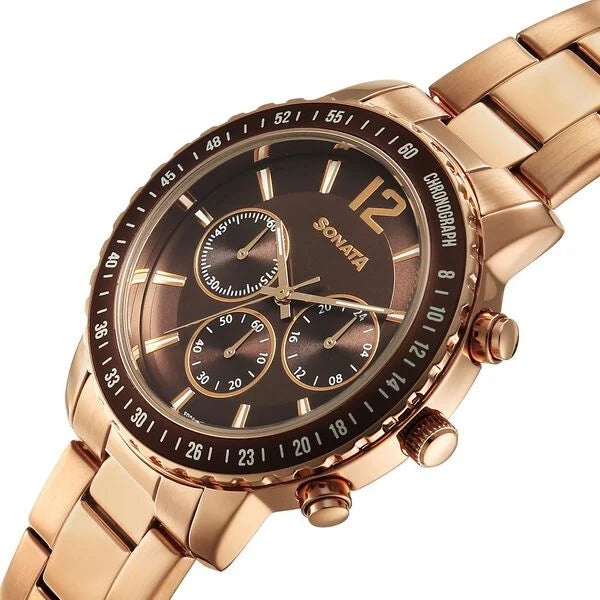 Sonata Chronos Quartz Analog with Date Watch For Men 77188km02 - KRISHNA WATCH COMPANY