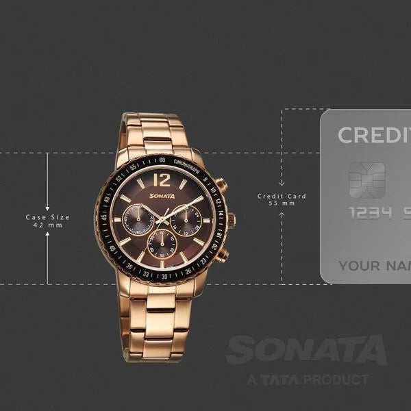 Sonata Chronos Quartz Analog with Date Watch For Men 77188km02 - KRISHNA WATCH COMPANY