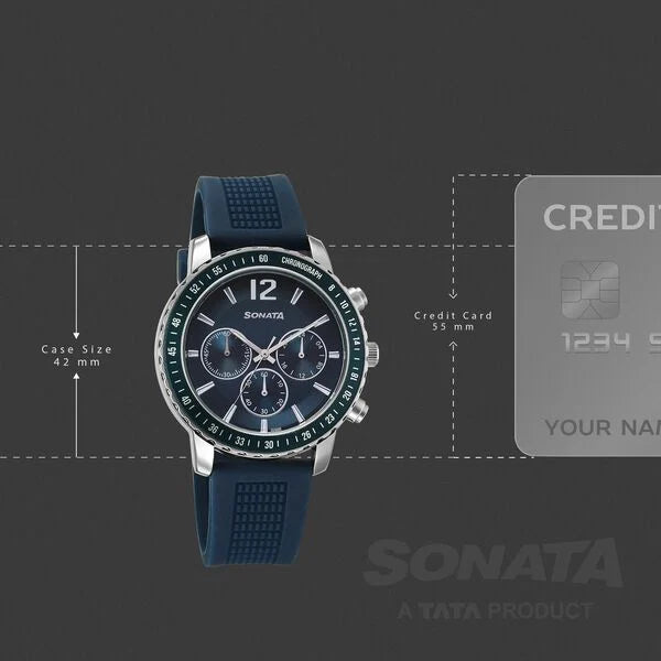 Sonata Chronos Quartz Analog with Date Watch For Men 77188kp01 - KRISHNA WATCH COMPANY