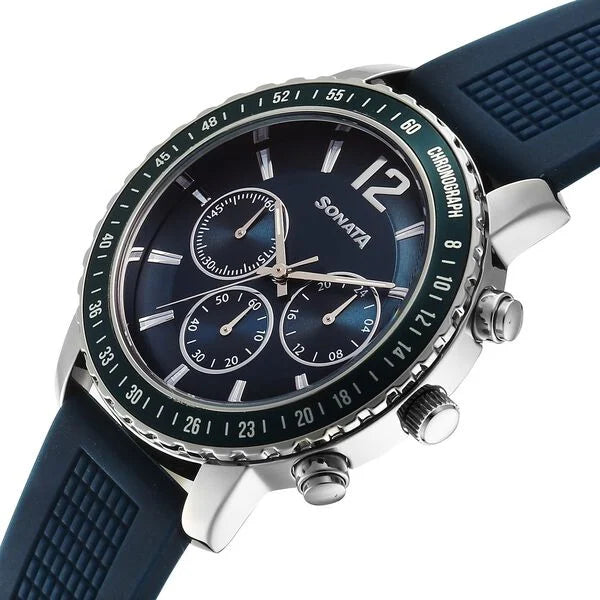 Sonata Chronos Quartz Analog with Date Watch For Men 77188kp01 - KRISHNA WATCH COMPANY