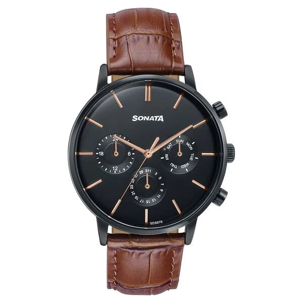 Sonata Festive Quartz Multifunction Watch For Men 77191nl01 - KRISHNA WATCH COMPANY