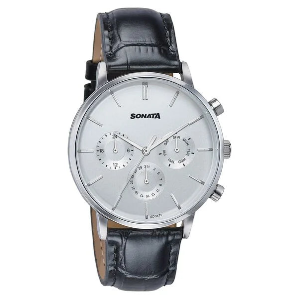 Sonata Festive Quartz Multifunction Watch For Men 77191sl01 - KRISHNA WATCH COMPANY