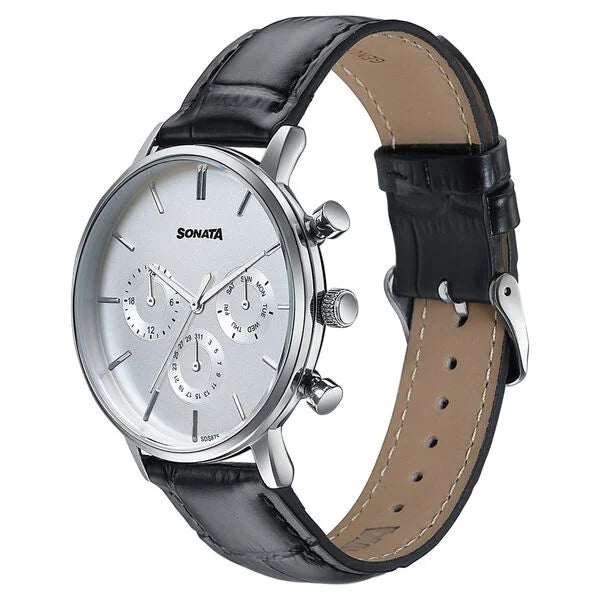 Sonata Festive Quartz Multifunction Watch For Men 77191sl01 - KRISHNA WATCH COMPANY