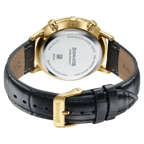 Sonata Festive Quartz Multifunction Watch For Men 77191yl01 - KRISHNA WATCH COMPANY