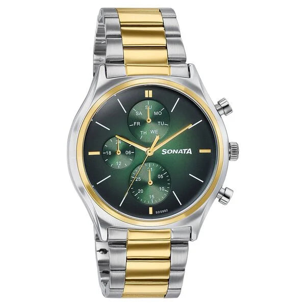 Sonata Festive Quartz Multifunction Watch For Men - 77192BM01 - KRISHNA WATCH COMPANY