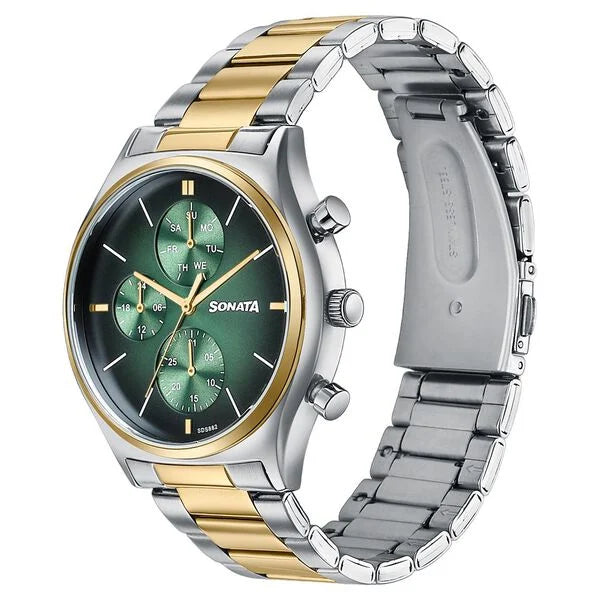 Sonata Festive Quartz Multifunction Watch For Men - 77192BM01 - KRISHNA WATCH COMPANY