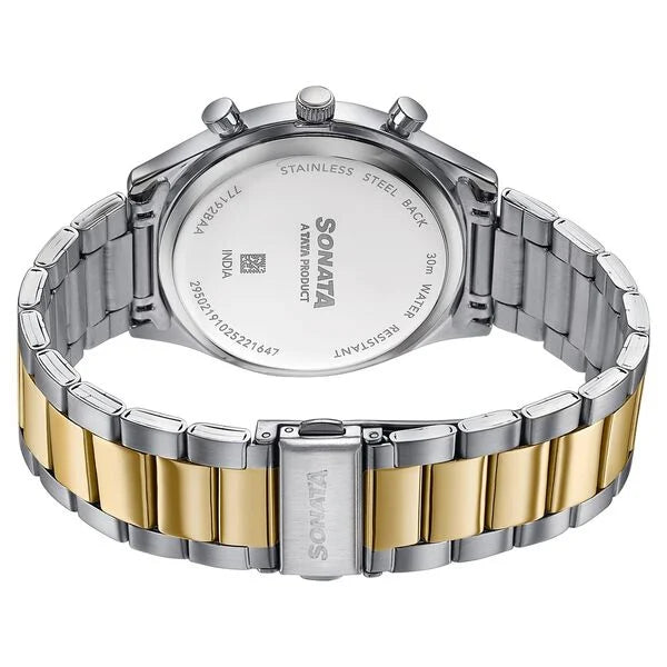 Sonata Festive Quartz Multifunction Watch For Men - 77192BM01 - KRISHNA WATCH COMPANY