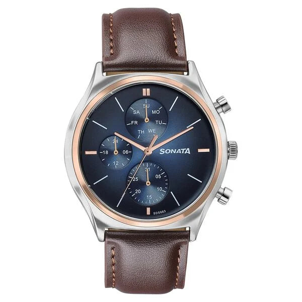 Sonata Festive Quartz Multifunction Watch For Men 77192kl01 - KRISHNA WATCH COMPANY
