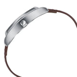 Sonata Ascent Silver Tonneau Watch with Leather Strap 77195sl01