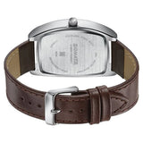 Sonata Ascent Silver Tonneau Watch with Leather Strap 77195sl01