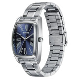 Sonata Ascent Blue Tonneau Watch with Metal Bracelet 77195sm01