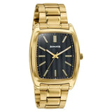 Sonata Ascent Gold & Black Tonneau Watch for Men 77195ym02