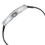 Sonata Ascent Black Rectangular Watch with Black Leather 77196sl02
