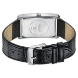 Sonata Ascent Black Rectangular Watch with Black Leather 77196sl02