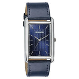 Sonata Ascent Blue Rectangular Watch with Blue Leather Strap 77196sl03