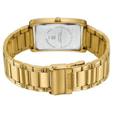 Sonata Ascent Gold Rectangular Watch with Metal Bracelet 77196ym01