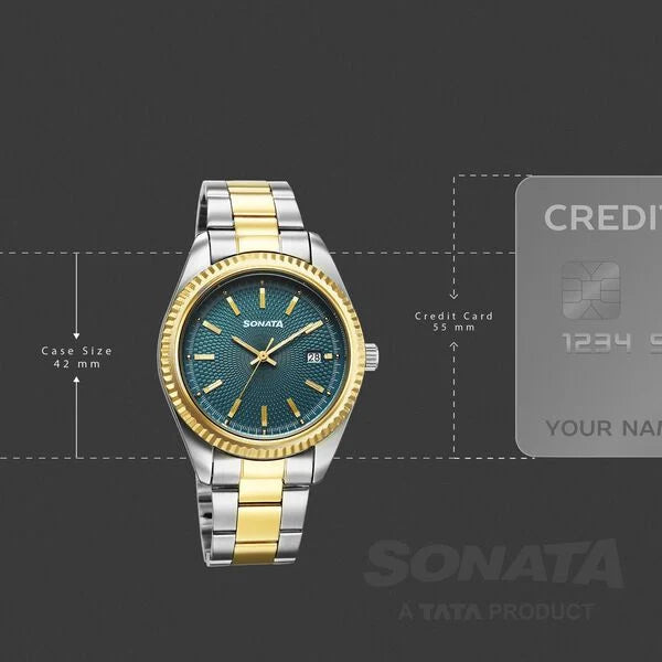 Sonata Festive Quartz Analog with Date Watch For Men - 77198BM01 - KRISHNA WATCH COMPANY